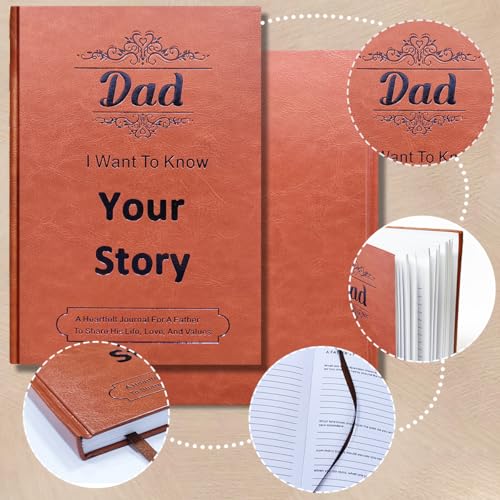 JUNQIU Dad I Want To Hear Your Story, A Father’S Guided Journal Book - Gifts For Birthday, Fathers Day Dad Gifts From Daughter Son, Dads Gift For Christmas, Dads Gift — view 3