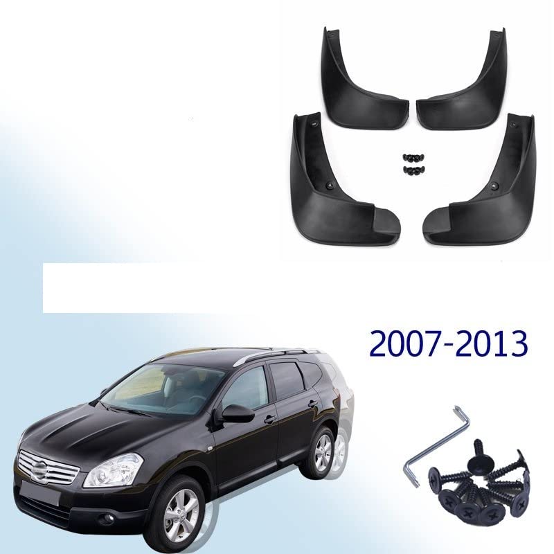 Faldillas Antibarro Para Nissan Qashqai / +2 / Dualis 2007-2013 (J10) - ABS Negro, Protección Contra Salpicaduras