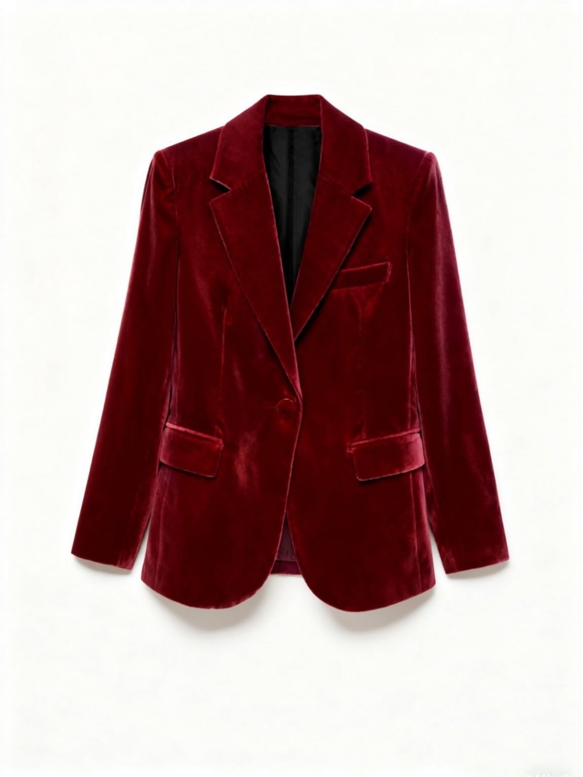 Blazer en velours pour femme avec un bouton pour l'hiver, l'automne, le printemps, le travail, le bureau