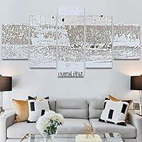 SIGNWIN 5 Panel Canvas Wall Art Modern Art Abstract Closeup Industrial Modern Art Multicolor Patterns for Home Decorations Ready to Hang - 60