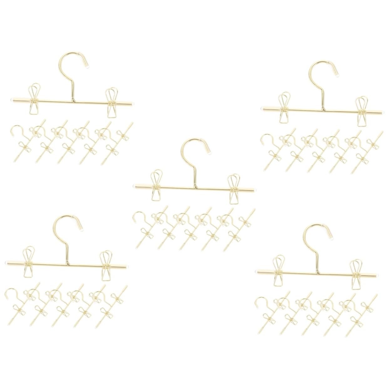 ABOOFAN Mini Perchas para Ropa De Muñecas De Hangers para Decoración De Muñecas Y Exhibición De Vestidos 6 Piezas X 5