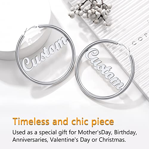Image of Stainless Steel Chunky Hoop Earrings For Women, Minimalist and Chic, Black /Gold Plated, Round Hoops Earrings Hypoallergenic, Size: 30mm /40mm /60mm /80mm, Come with Box