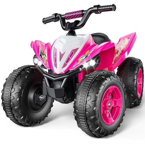 Evmore 12V Kids ATV,Electric Vehicle Toddler Car w/4.5AH Battery,14.4''Anti-Slip EVA Tires,Forward & Backward,Horn,Music,USB,LED,70W Motor w/3.7 Mph...