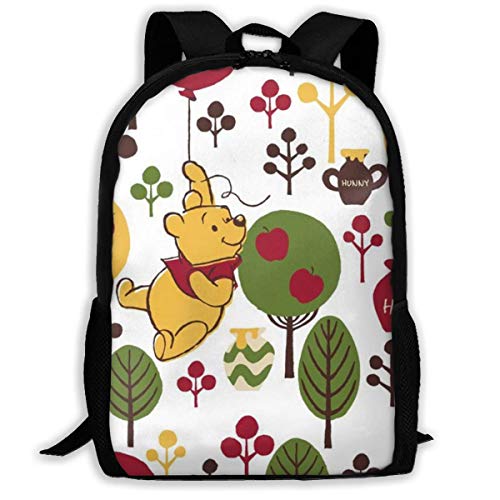 Mei shop Mochila Informal Winnie The Pooh con Estampado de Cremallera  Escolar  de Viaje