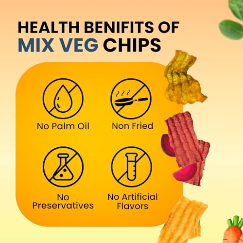 Image of Healthy Master Mix Vegetable Chips Combo 600g (100g Each) Pack of 6 | Light & Crispy | High Protein Chips | Gluten-Free | No Maida, No Palm Oil | Low-Calorie | Healthy Snacks for Adults & Kids