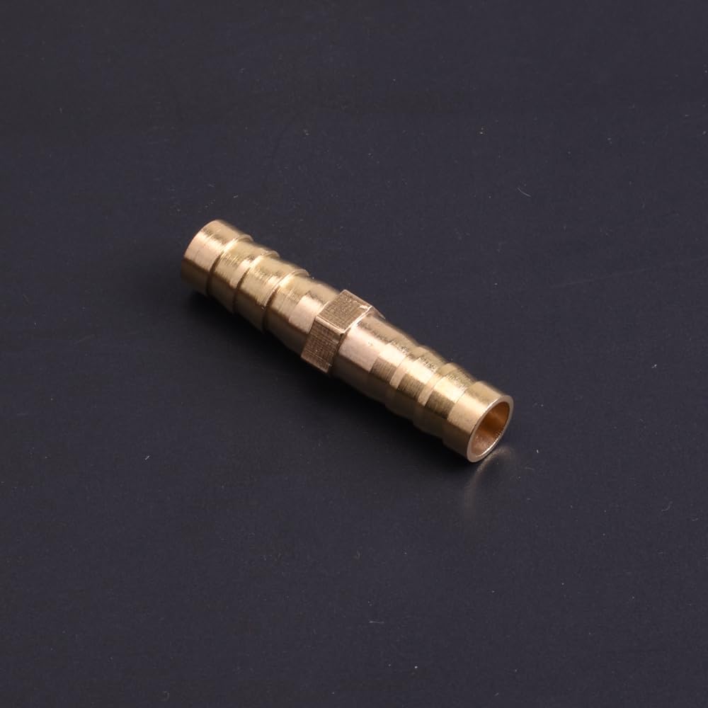 Brass Straight Hose Pipe Fitting Equal Barb 3mm 4mm 5mm 6mm 8mm 10mm 16mm 19mm 25mm Gas Copper Barbed Coupler Connector Adapter NWPNLXEA(One Size,16-14mm)