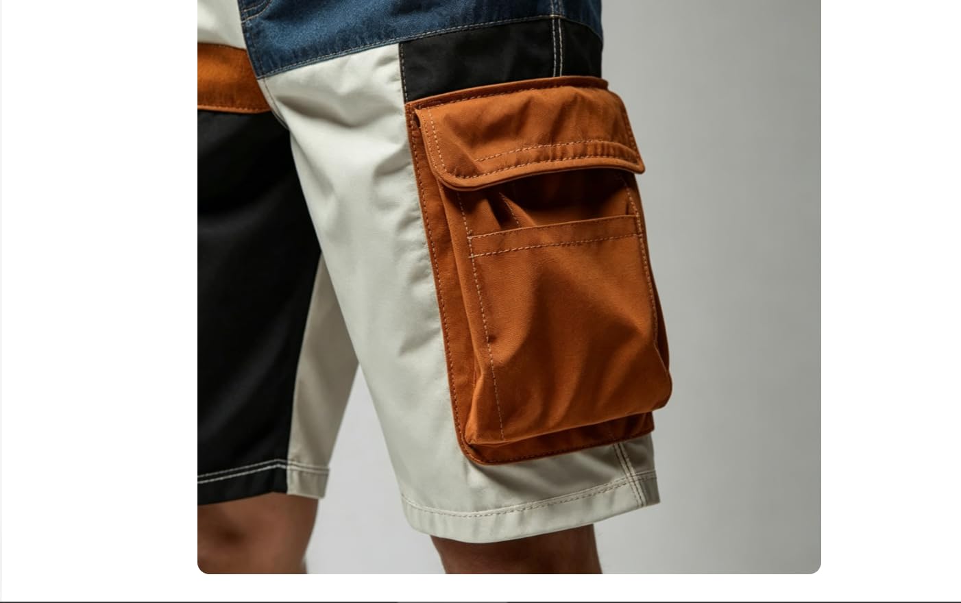 Short cargo pour homme avec stretch - Short d'extérieur patchwork