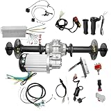 43.3in Rear Axle Kit with 60V 2500W Brushless DC Motor & Differential, 12:1 Gearbox, 400Nm Torque for Go Kart ATV UTV Golf Cart Trike Buggy DIY Electric Vehicle