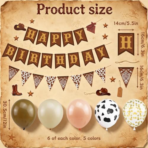 Image of Western Birthday Decorations, Cowboy Banner & Balloon Kit