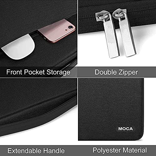 Image of MOCA 13.3-14 inch Laptop Sleeve - Waterproof Nylon Protective Case with Soft Velvet Interior for MacBook Pro 14 inch, MacBook Air & Laptops -Black, 13.3 Inch