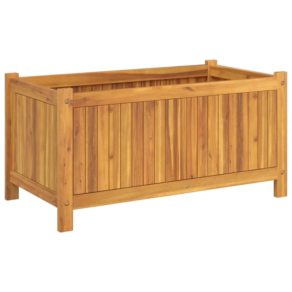 Skrzynka na kwiaty ogrodowa z powłoką, 80 x 42 x 40 cm, masywna skrzynka na rośliny akazyjskie, pionowa skrzynka na rośliny, do ogrodu, na balkon i do ogrodu, mini podniesiony ogród do sadzonek