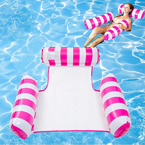 浮き輪 フロート 大人用 水上ハンモック スイムセンターファミリーラウンジプール 浮き輪ベッド ビーチボード 強い浮力 フロートベッド 夏対策 海遊び 水遊び プール 海水浴 らくちん ウォーターベッド 水辺でゆったり 背もたれ付浮き輪 ローズレッド