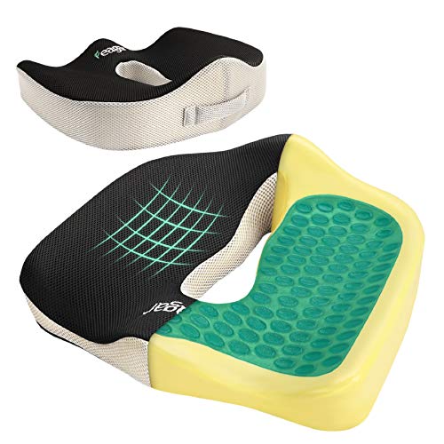 Feagar Cool Gel Seat Cushion - Ergonomic Office Seat Cushion for Fatigue Relief, Back Pillow Seat Cushions for Car Seats, Wheelchair, Armchair, Sofa