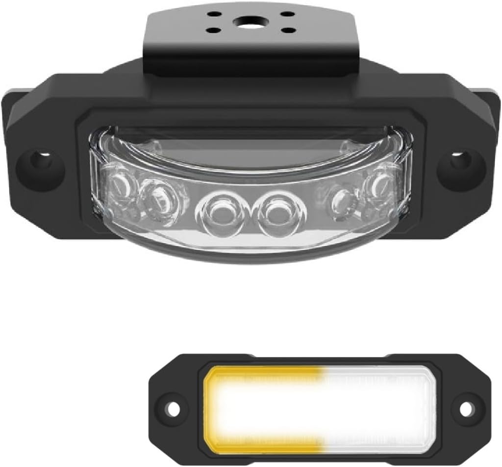 SpeedTech Lights STL ZX-180 TIR LED Surface Mount Under Mirror Warning Light – 6 LEDs, 18W Emergency Strobe Light for Tow, Fire, Police, EMS, Construction, and Utility Vehicles (Amber/Clear)