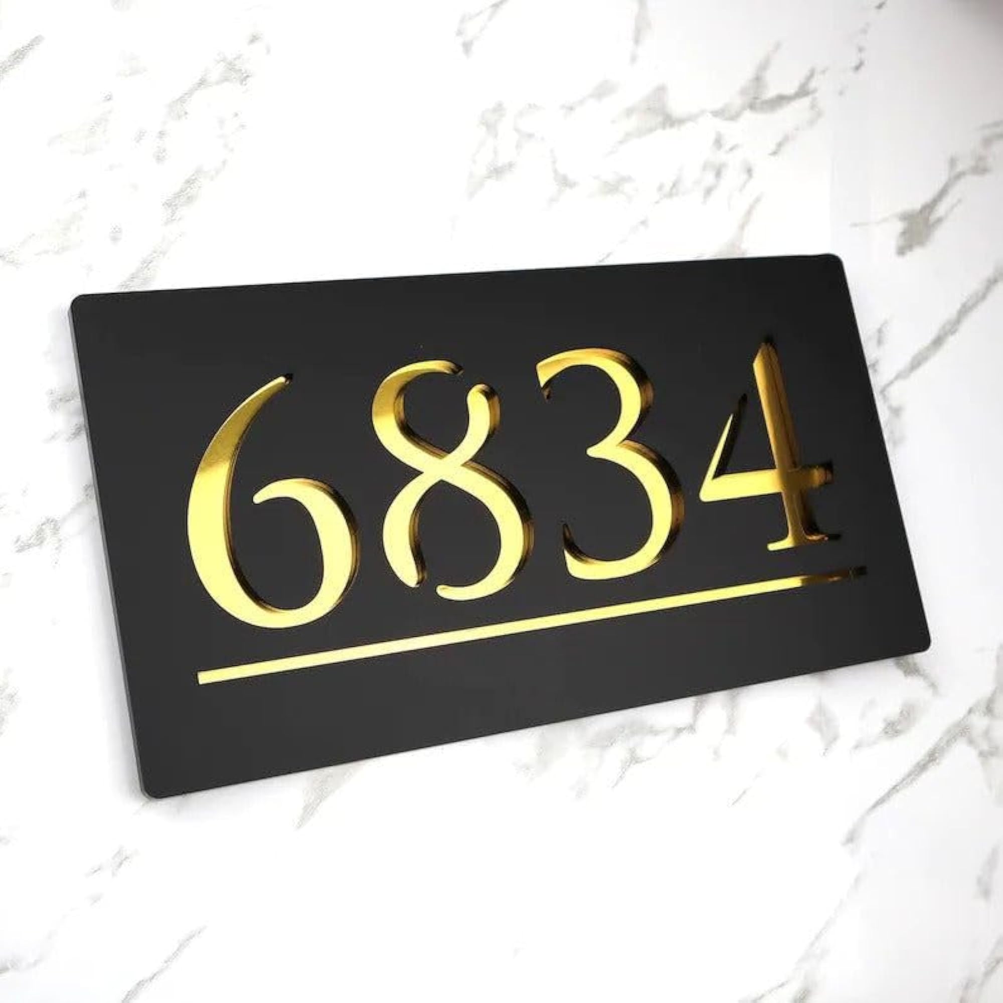 Customized White & Mirror Gold Glossy Look Acrylic Name Plate