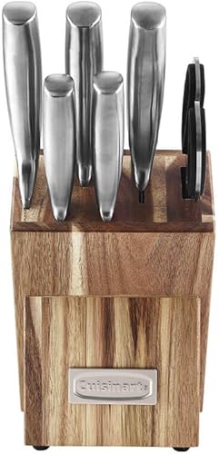 Miniatura 2 de Cuisinart C77SS-7P - Juego de cuchillos de preparación de acero inoxidable de 7 piezas, cuchillas de corte de precisión de bloque de acacia, asas