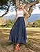 Scarlet Darkness Long Skirts for Women Renaissance Costume Pirate Maxi Skirt Plus Size with Pockets Navy Blue M
