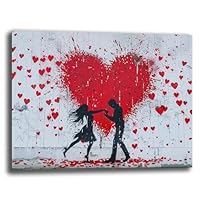 Quadro Banksy Ragazza Con Cuore - Stampa Su Tela 30x40cm, Per Soggiorno E Camera - Foto 8