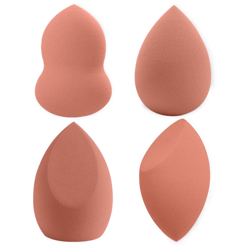 4Pcs Makeup Sponges Blender, Flawless Foundation Blending Sponge, Suitable for Liquid Cream and Powder, Latex Free, Makeup Application Tool, Claret