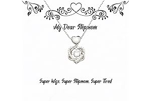 Super Wife. Super Stepmom. Super Fun Birthday Heart Knot Silver Necklace for Her
