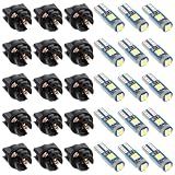 PRETYZOOM 20 Pezzi Lampadina LED T5 per Cruscotto Auto, Luce Pannello Strumenti, 3 Chip Led, Base T5, Abs/as, per Indicatori e Luci Interne Auto, Installazione Facile