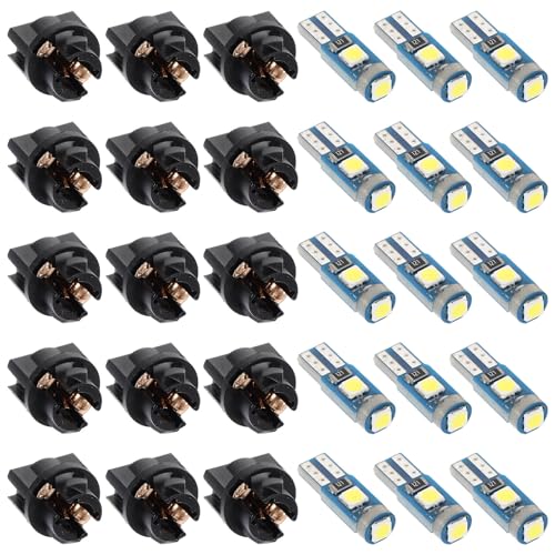 Bombillas LED T5 para tablero de coche: pack de 20 luces de ABS para panel