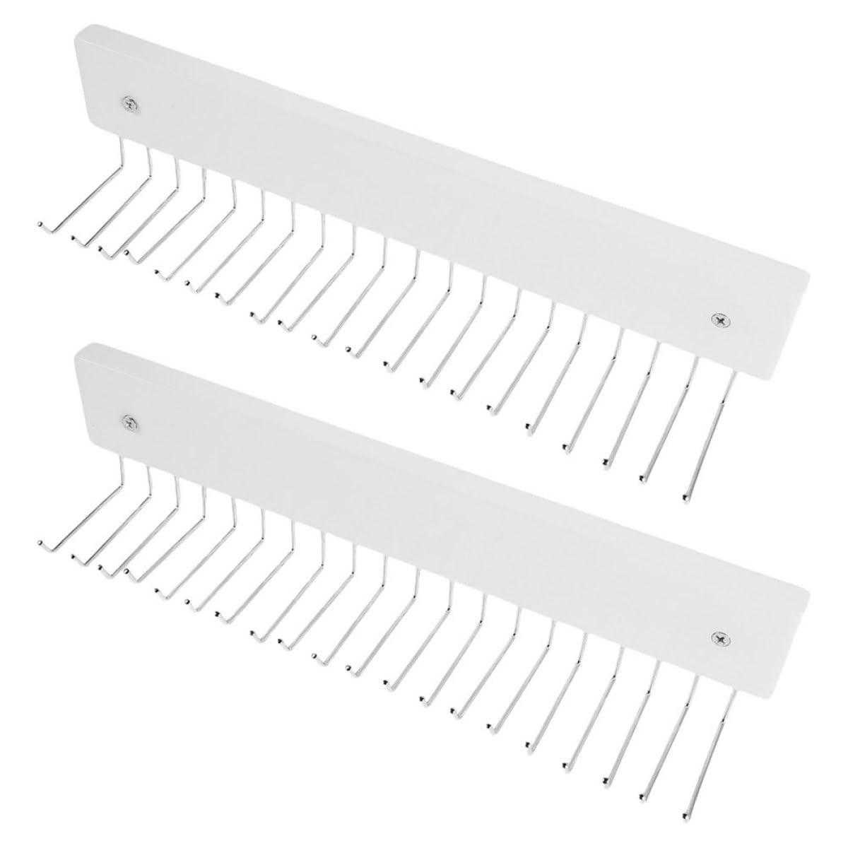 Toyvian Organizador de Cinturones y Corbatas de Pared Rotativo de Madera y Hierro Blanco, Perchero Elegante para Armario u Oficina, Juego de 2 Piezas