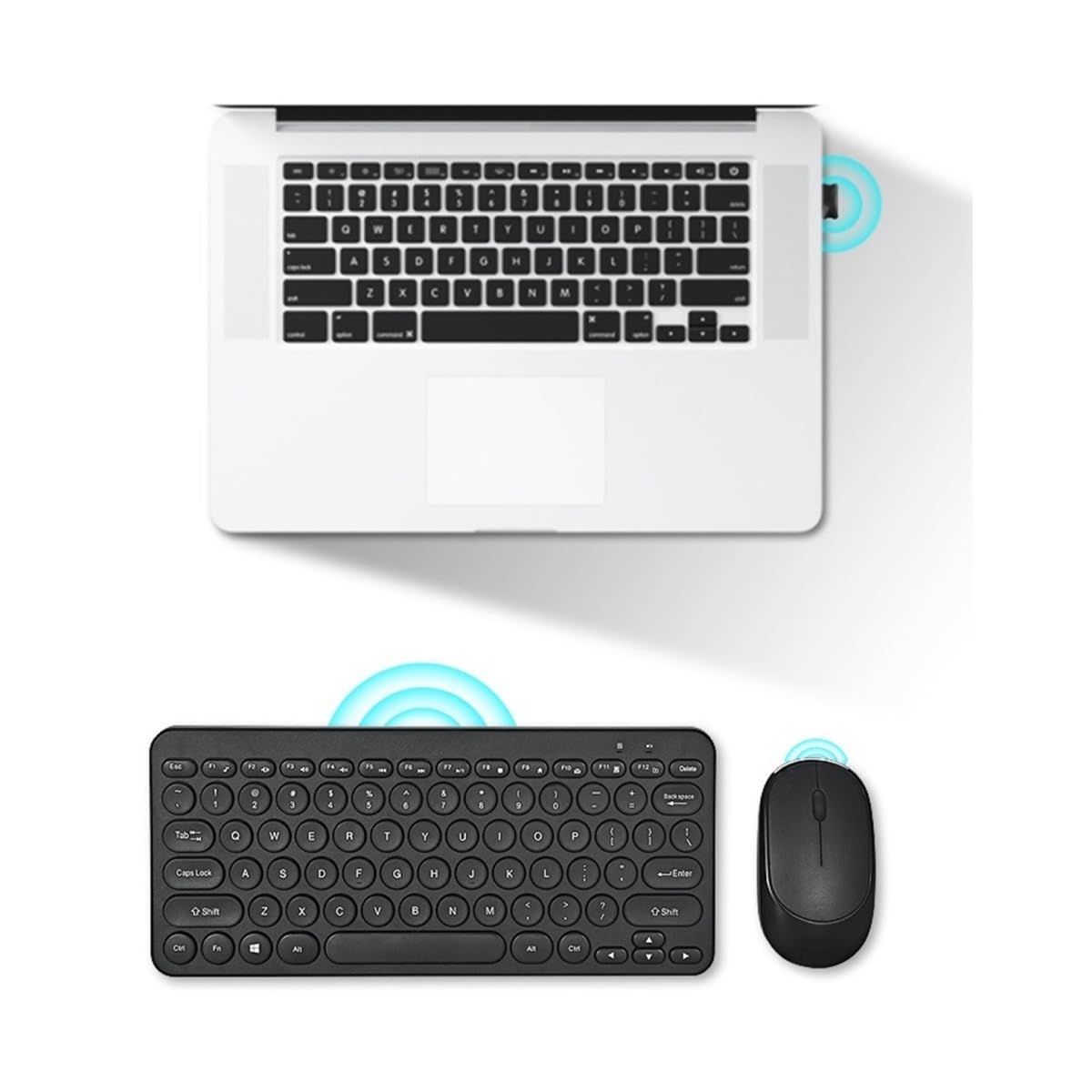 Tastiera E Mouse Pulsanti Muti Rotondi Retrò Combinati Tastiera E Mouse For Ufficio Aziendale Set(Black)