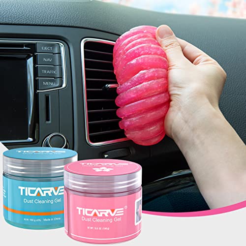 TICARVE Car Cleaning Gel Car Cleaning Putty Car Slime for Cleaning Car Detailing Putty Detail Tools Car Interior Cleaner Automotive Car Cleaning Kits Keyboard Cleaner Blue Rose (2Pack)