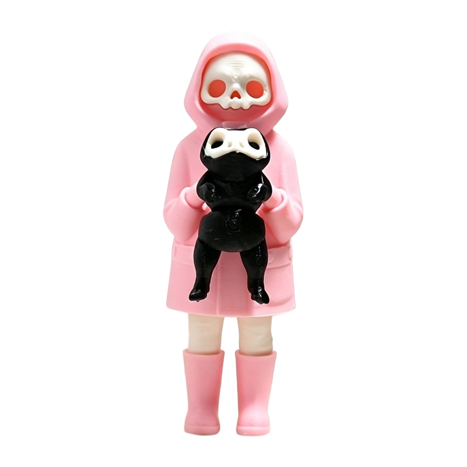 Virelynx Skull Grim Reaper Statue – 3D Printed Spooky Cute Grim Reaper Figurine for Halloween Home Decor Bookshelf Ornament