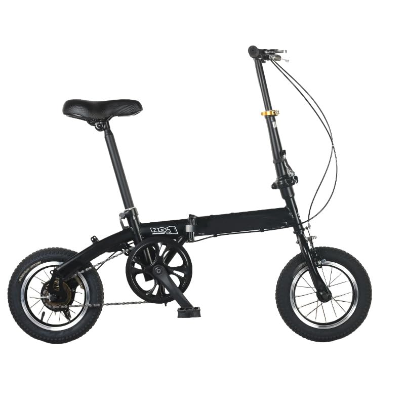 Amazon | 12インチ折りたたみ自転車。軽量カーボンスチール製で、10秒