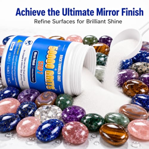 Image of 50000 Grit Aluminum Oxide Rock Tumbler Polish, Step 7 Ultimate Finish | Maximum Refinement for Rocks, Gems, Glass & Jewelry Making, Ultra-Fine Powder, 1 LB Refill, For All Major Tumblers