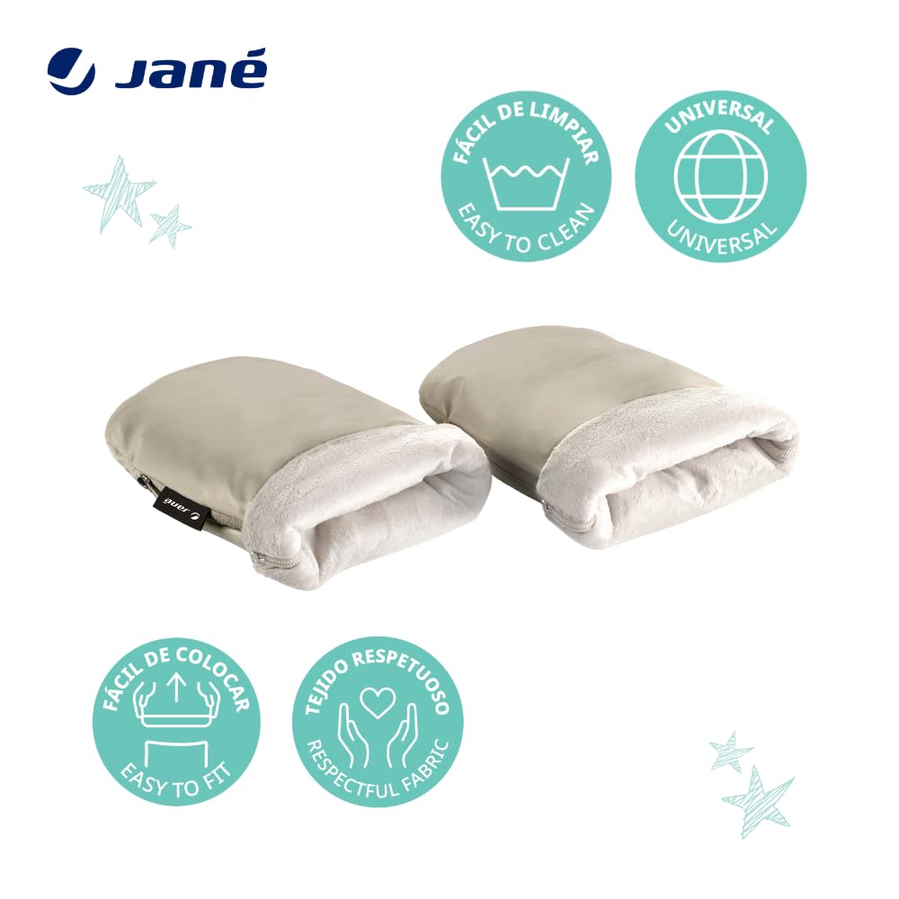 Jané Manopole Passeggino Invernali, Universali con Zip, Interno in Pile, Protezione Freddo e Vento