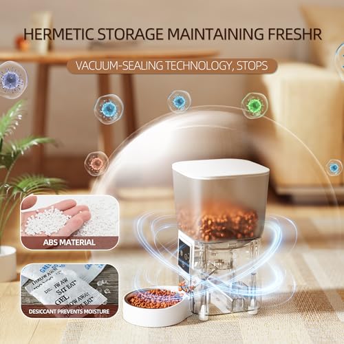 Automatic Feeder, 5.5L Timed Food Dispenser with Dual Power, Adjustable Portions, Auto Cat & Dog Feeder, Food Container, Pet Feeding Supplies - Image 5