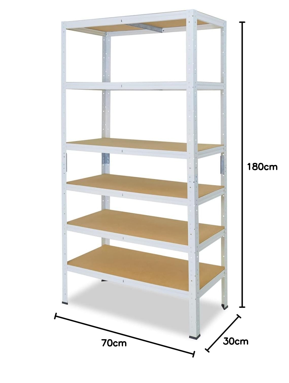 shelfplaza® 180x70x30cm Home Étagère Charge Lourde Blanc/Etagere Metallique 6 Niveaux / 145kg capacité Charge/Etagere en Metal, étagères de Rangement & Etagere Rangement Garage Acier