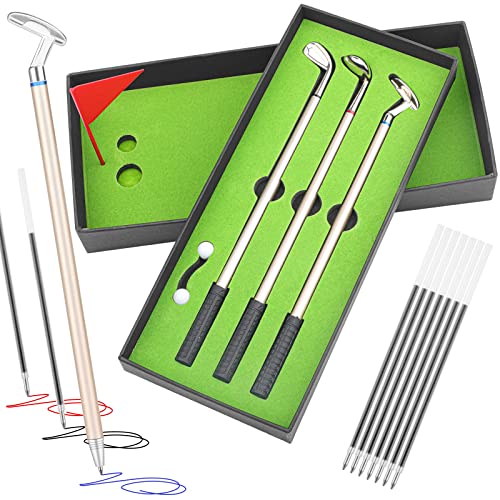 Tikplus Golf Kugelschreiber Geschenke für Männer, Golf Stifte mit Mini-Golfbälle und Mini Desktop, Golfstifte Set für Papa, Geburtstagsgeschenk für...