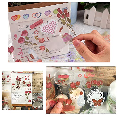 image for RisyPisy 4 Themes Sticker Set, 12 Sheets Flower Plant Style PET Decora