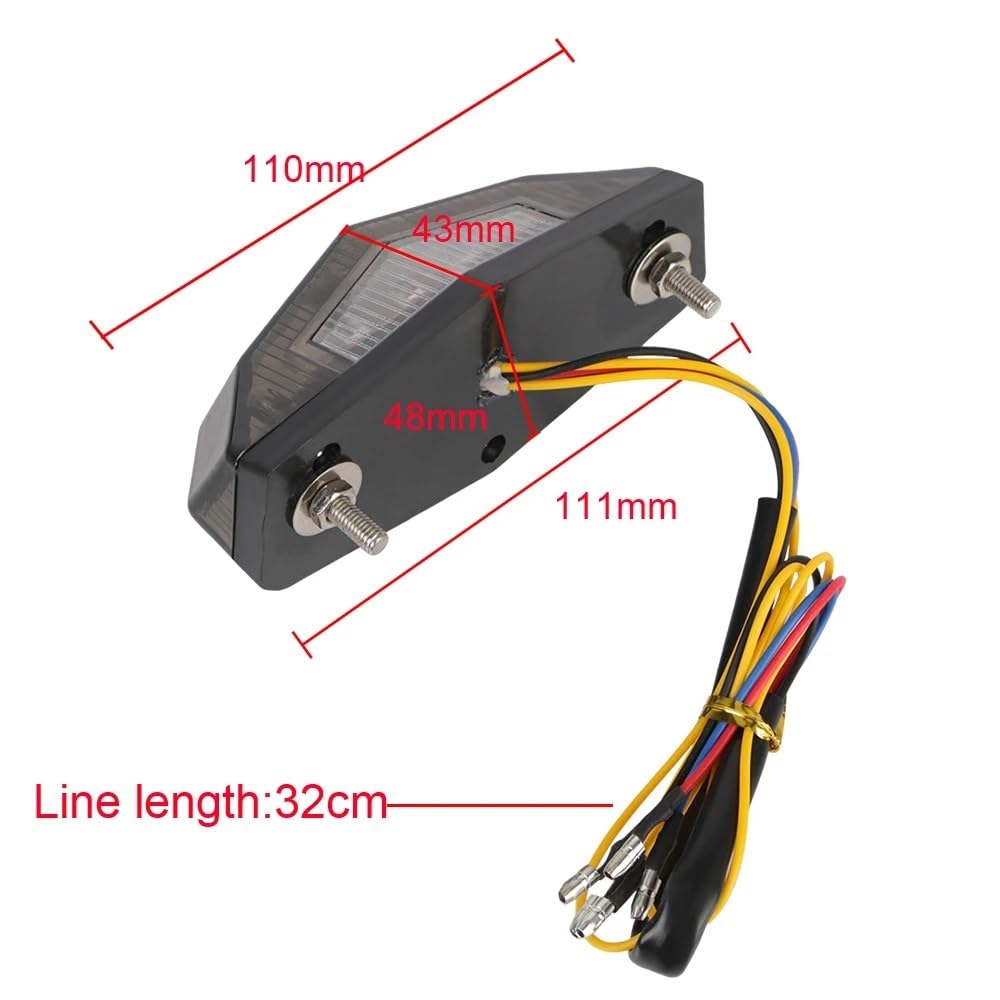 Faro Posteriore Stop Running 11 LED Fanale posteriore per motocicletta Luce di stop universale Indicatore direzione per Fanali posteriori Accessori per moto