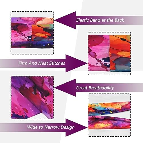 Qznuberone Utilitário Fitness Faixa de cabelo unissex colorida respingos de tinta borboleta faixa de