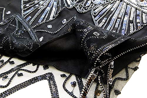 Women 1920s Short Prom Dresses V Neck Sequins Cocktail Flapper Plus Dress 20s Accessories Set4