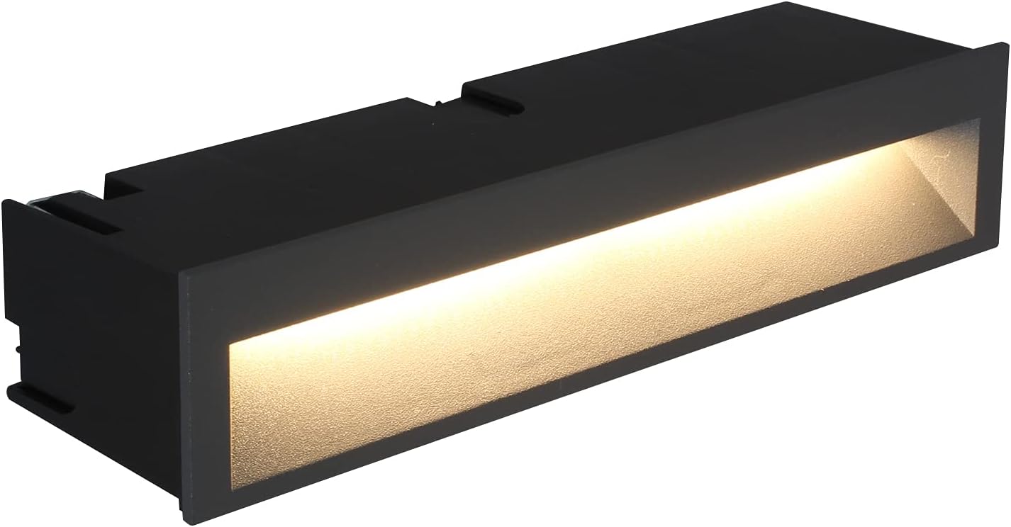 3x LED Treppenlicht Schwarz 85x85mm - IP65 Wandleuchte Für Innen & Außen