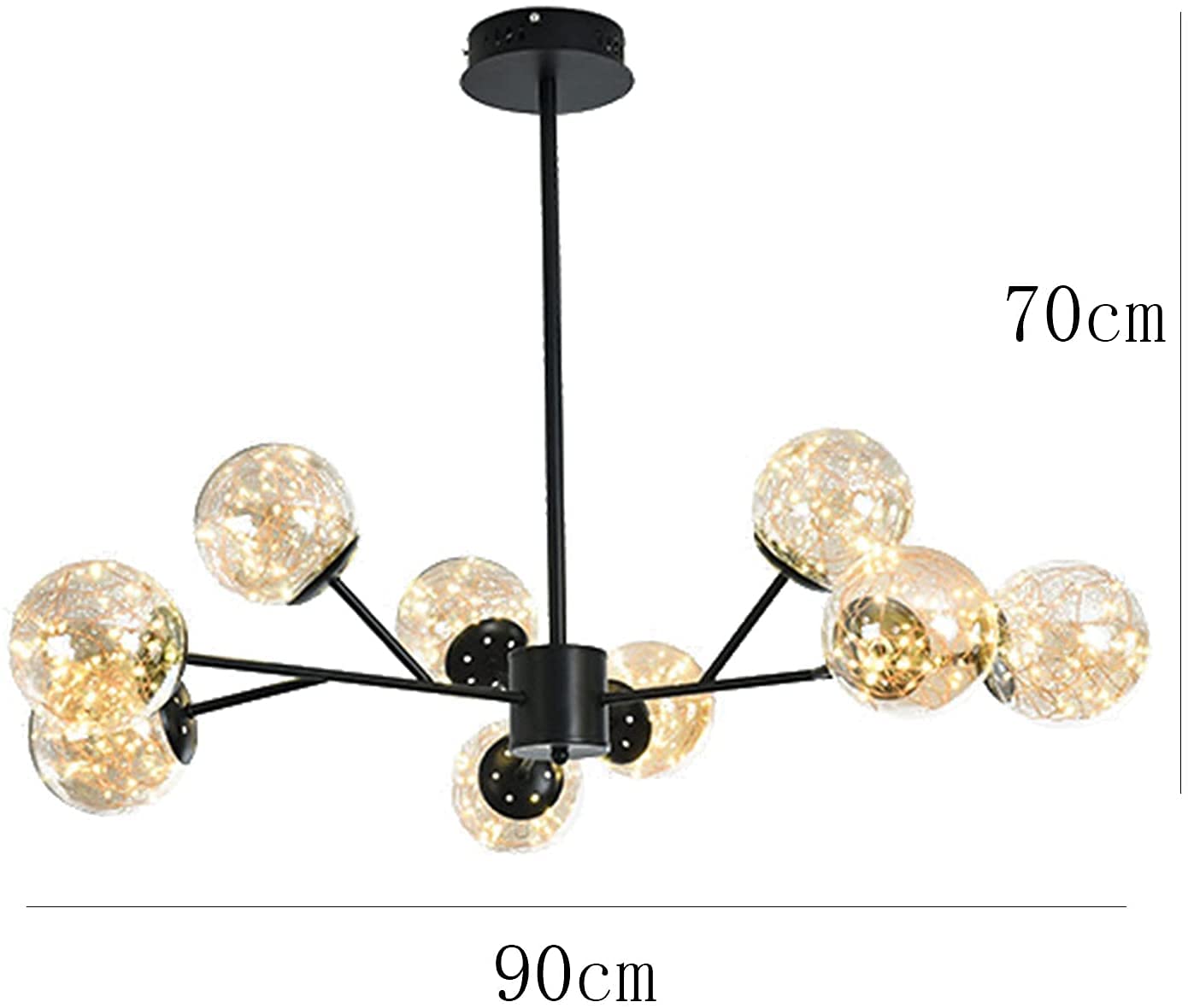 Nowoczesna lampa wisząca LED z możliwością ściemniania, czarna lampa sufitowa do jadalni, salonu, sypialni, przedpokoju, restauracji - neutralne światło 9t