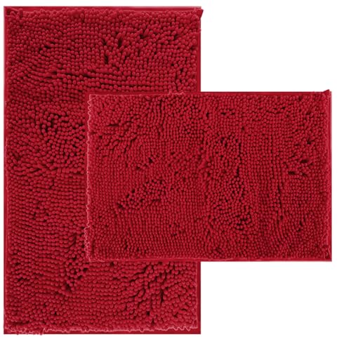 RUN HELIX Bathroom Rugs, Chenille Bath Mat, Non-Slip, Machine Washable