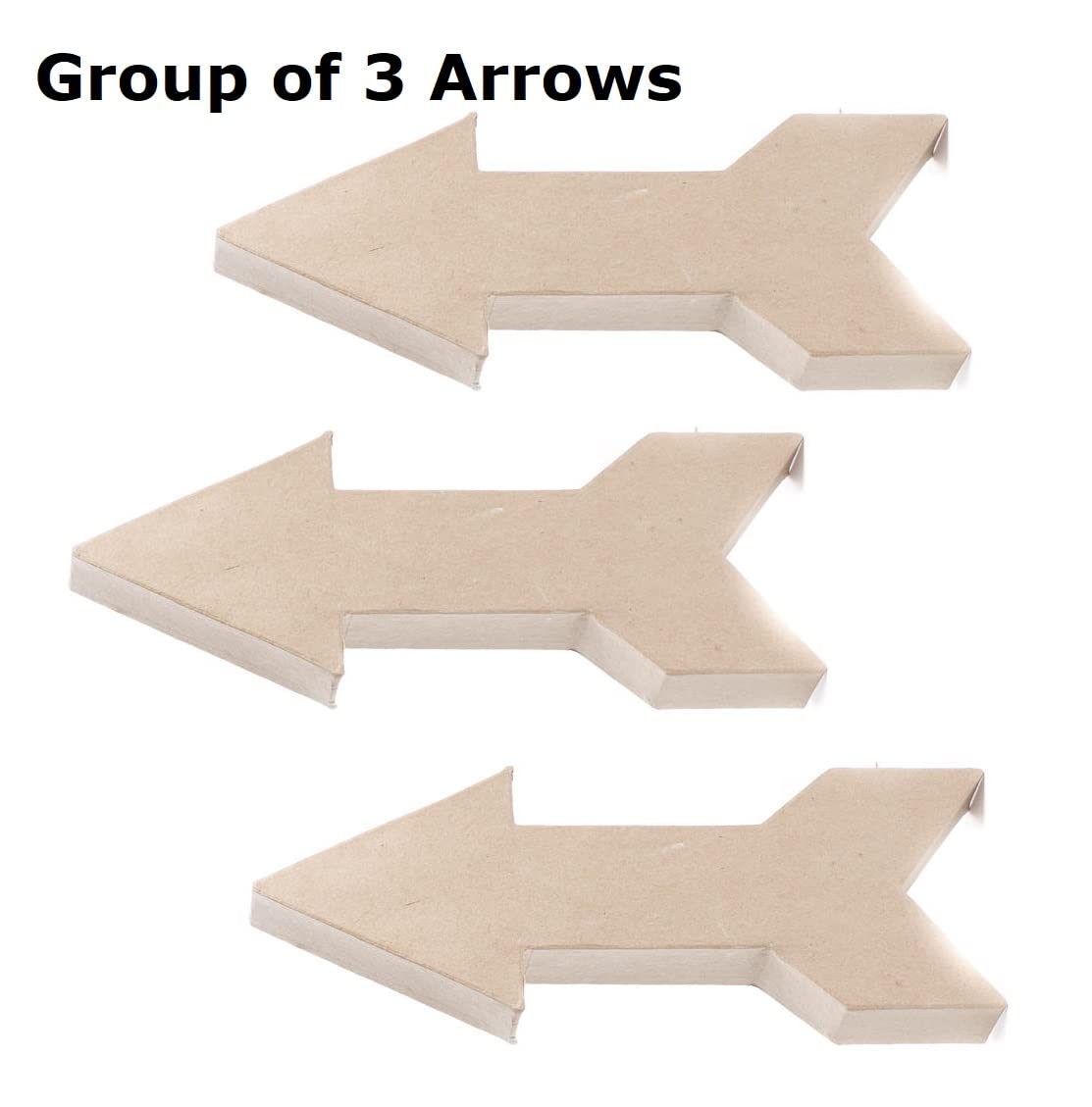 Group of 3 Paper Mache Arrows for Decorating and Personalizing by Factory Direct Craft
