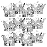 Housoutil Cajas de Dulces con Forma de Dorada Plástico Resistente 12 Unidades Color Plateado con Cúpula para Bodas Fiestas y Cumpleaños Contenedores para Recuerdos y Centros de Mesa