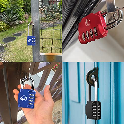 Image of Combination Lock 2.5 Inch Long Shackle 4 Digit Outdoor Combination Padlock for School Gym Locker,Sports Locker,Fence Gate,Gate,Hasps and Toolbox(Silver,2 Pack)