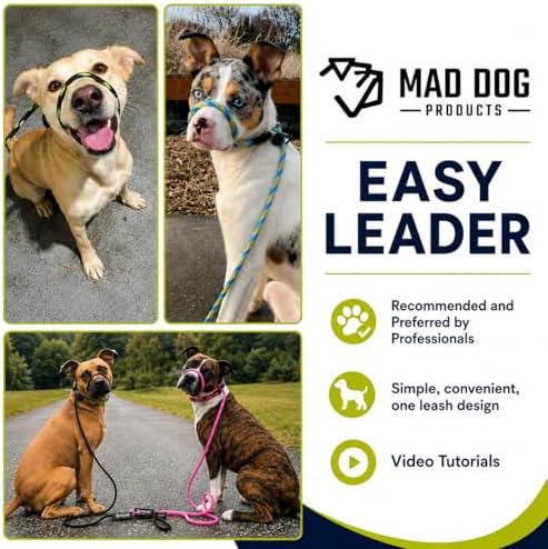 Mad Dog Products Easy Leader Dog Leash 1/4" x 4' Black Signature Rope - Made in USA Slip Lead with Figure 8 Attachment - 3