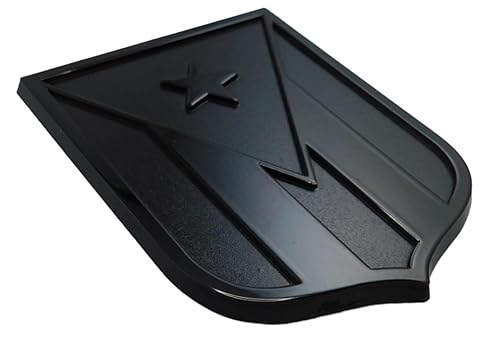 Puerto Rico Black on Black Chrome Plastic car Emblem Decal