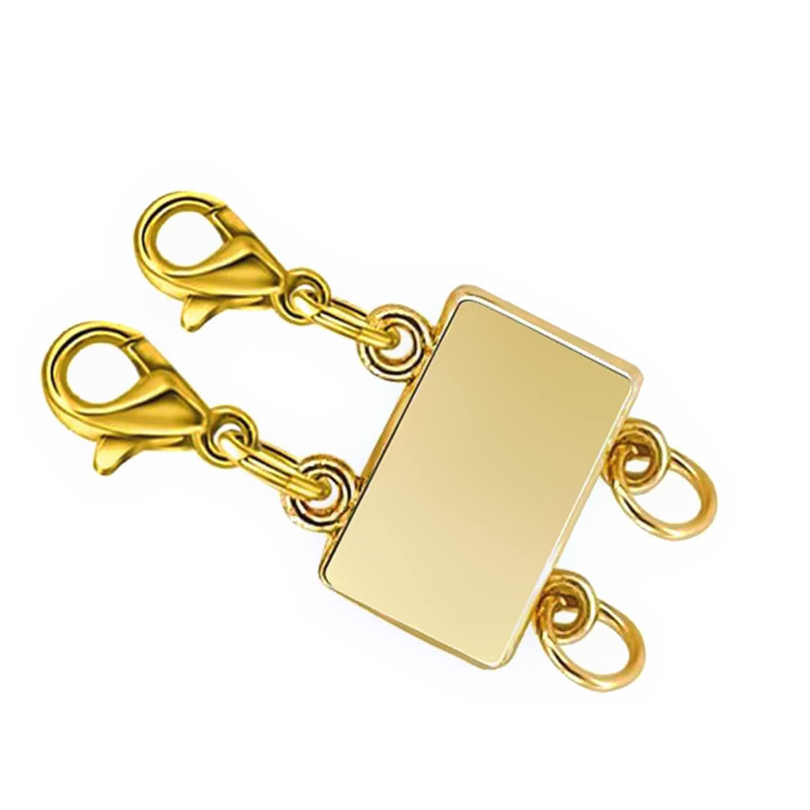 Bhfyob Gold Layering Necklace Clasp Lock Magnet Necklace Connector Multi Strands Clasps For Layered Bracelet Necklace Silver