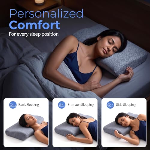 Image of HealthSense CP50 Cervical Pillow, Orthopedic Memory Foam, Breathable Cover